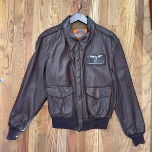 Vintage Cooper US Air Force Type A-2 Flight Bomber Jacket Size 40R Brown USAF